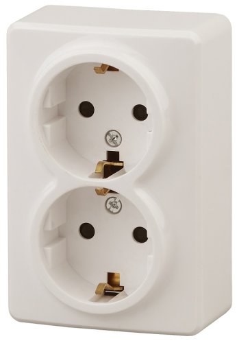 Розетка с заземлением накладная Эра Эксперт 2-м. слоновая кость фото Розетка с заземлением накладная Эра Эксперт 2-м. слоновая кость картинка